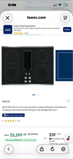 Brand New GE Profile 30” Downdraft Cooktop