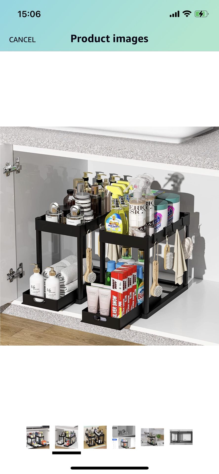 2 Tier Storage Organizer w Dividers, Clear Under Sink Organizers/ Storage  Pull Out Caninet orhanizer for Sale in Bethpage, NY - OfferUp