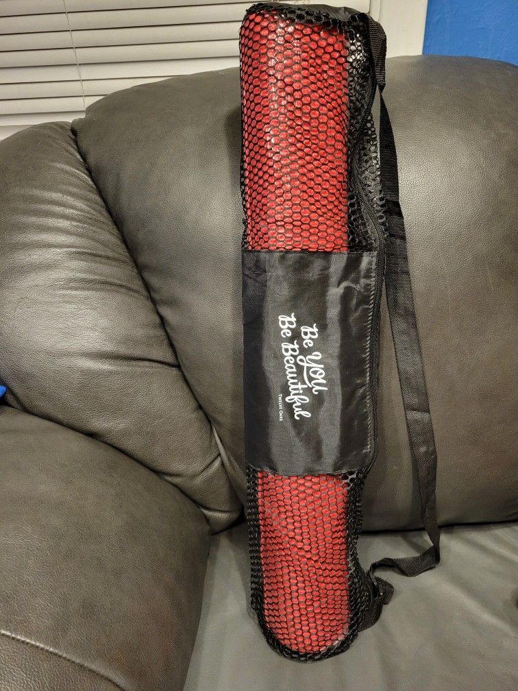 Pink Yoga Mat With Carrying Case
