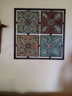 Set Of 2 Wrought Iron With Squares Picture Frame