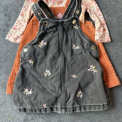 Two 3-6 Month Overall Dresses 