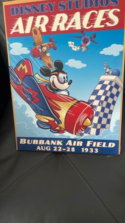 WOODEN OF MICKEY MOUSE DISNEY STUDIOS AIR RACES VINTAGE 