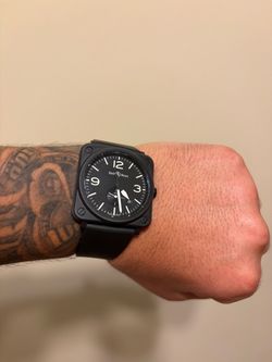 Bell & Ross Square Black Watch with Rubber Strap