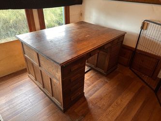 Partners Desk- $500 - Antique Oak