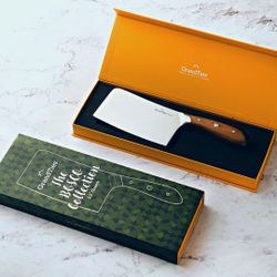 GRANDTIES Meat Cleaver – 6.5” Heavy Duty Butcher Vegetable Bone Knives, Full Tang Sharp High Carbon German Stainless Steel Chopper, Ergonomic Wooden H