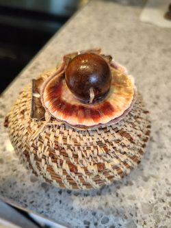Cute Pine Needle Scallop Shell Woven Basket