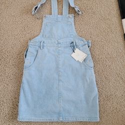 ZARA OVERALL JEANS DRESS SIZE XS NWT