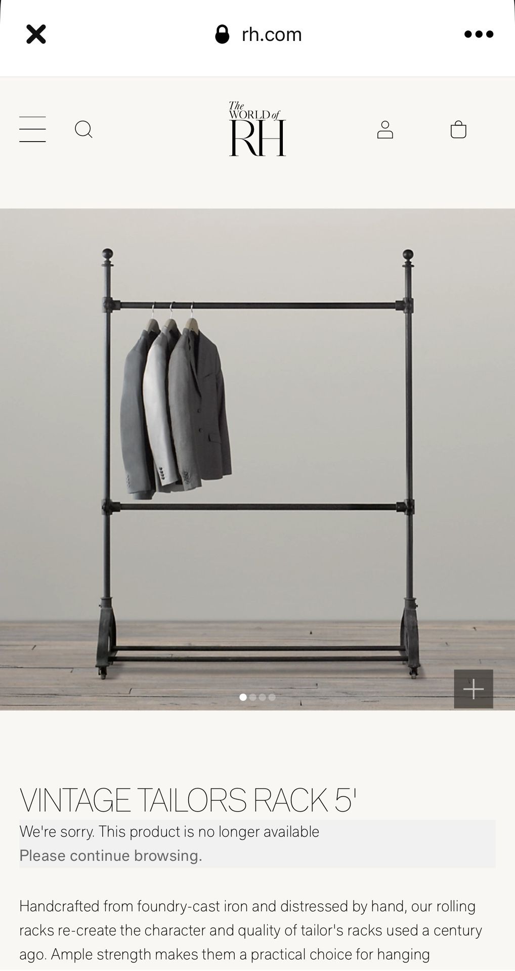 TWO RESTORATION HARDWARE VINTAGE TAILORS RACK 5'