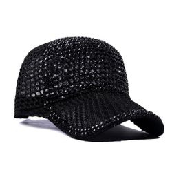 *NWT* Natalie Mills Scarlet Black Rhinestone Hat