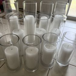 45 Hurricane Vases + Used Candles