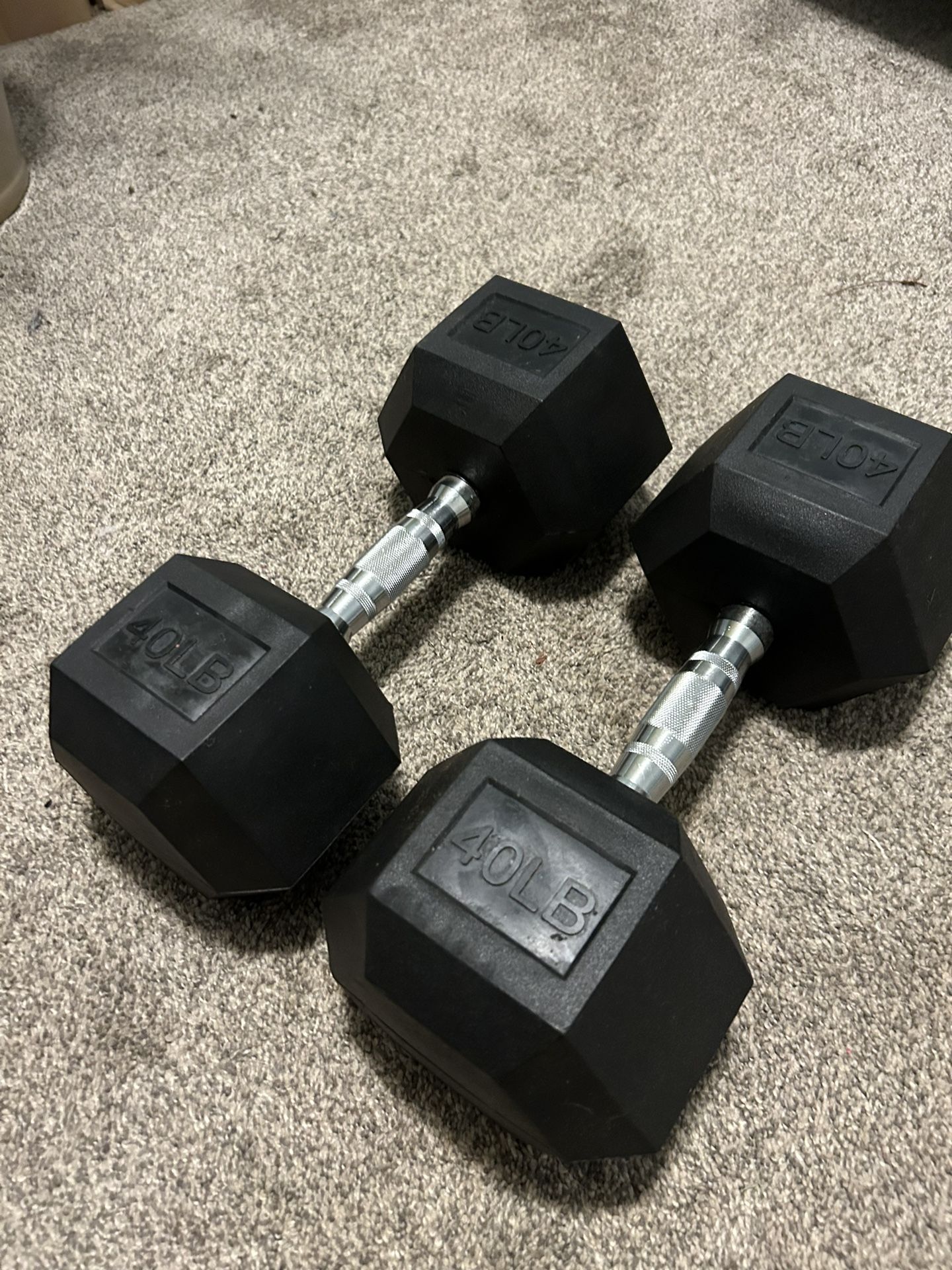 Brand New 40lb Rubber Hex Dumbbells