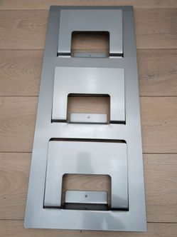 IKEA Vintage Spontan / Skrissel Silver Grey Metal Wall Mounted Magazine Newspaper Vinyl Rack Holder
