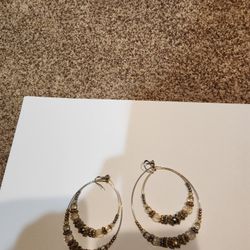 Double Hooped Beaded Earrings 