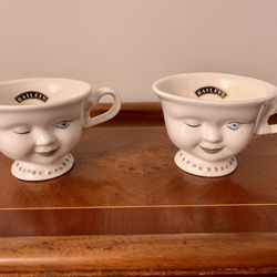 Bailey’s Irish Cream Winking Eye Girl Helen Hunt Vintage  Coffee Cups Limited Edition 