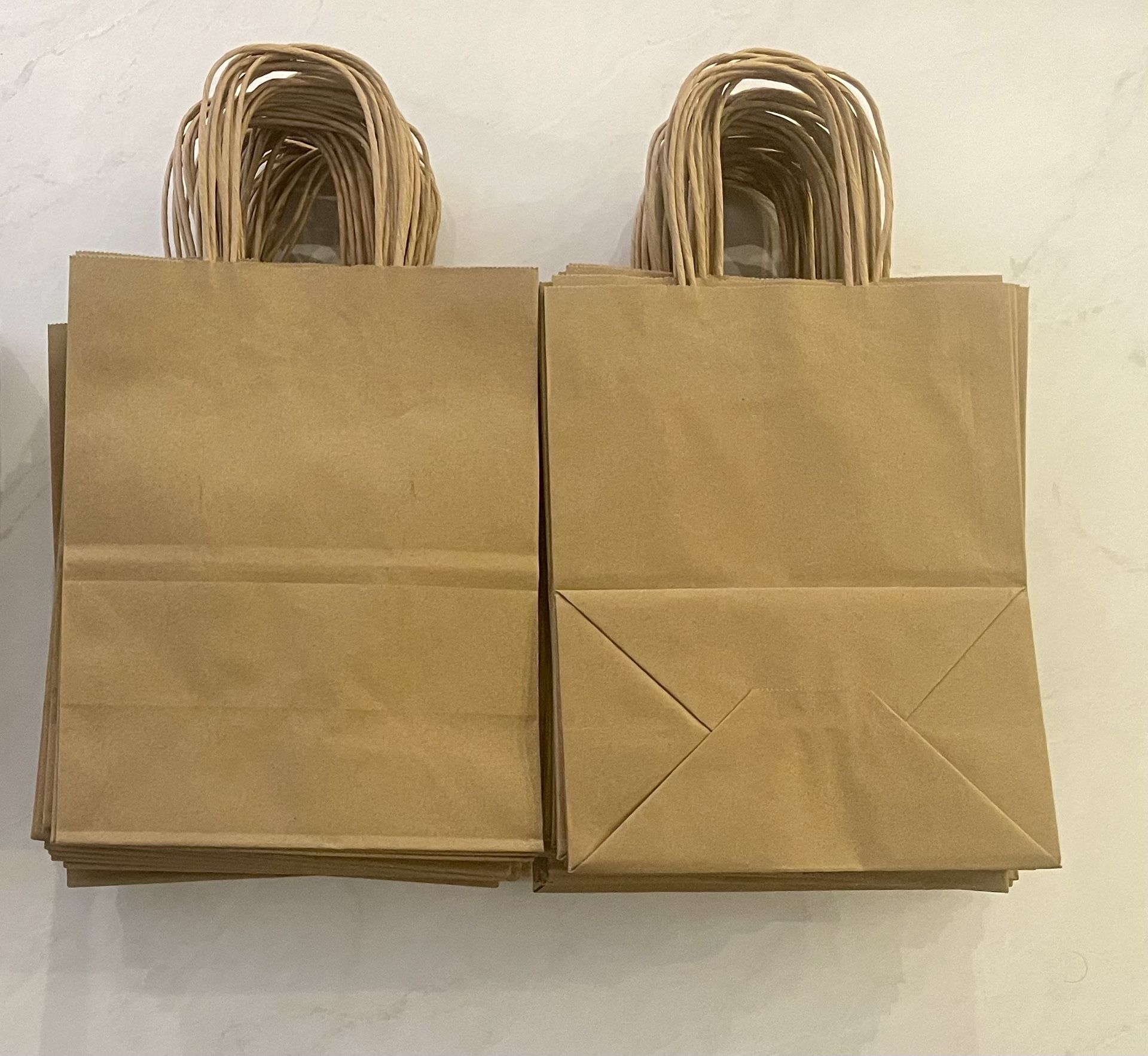 Paper Bags -Plain Medium with Handles , Brown Craft Gift Bags (80 Quantity)