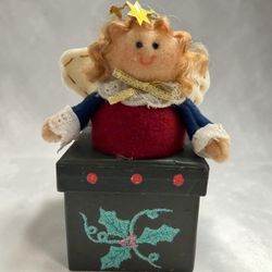 Christmas Angel Doll on Decorative Box