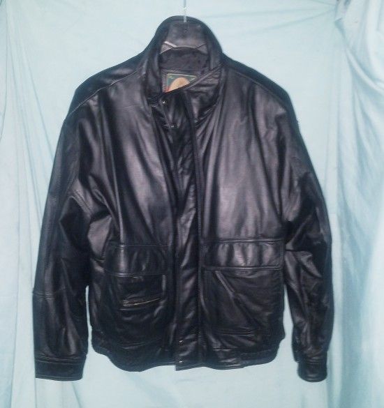 Vintage XL 1990's Members Only Quality Leather Black Leather Jacket Size
