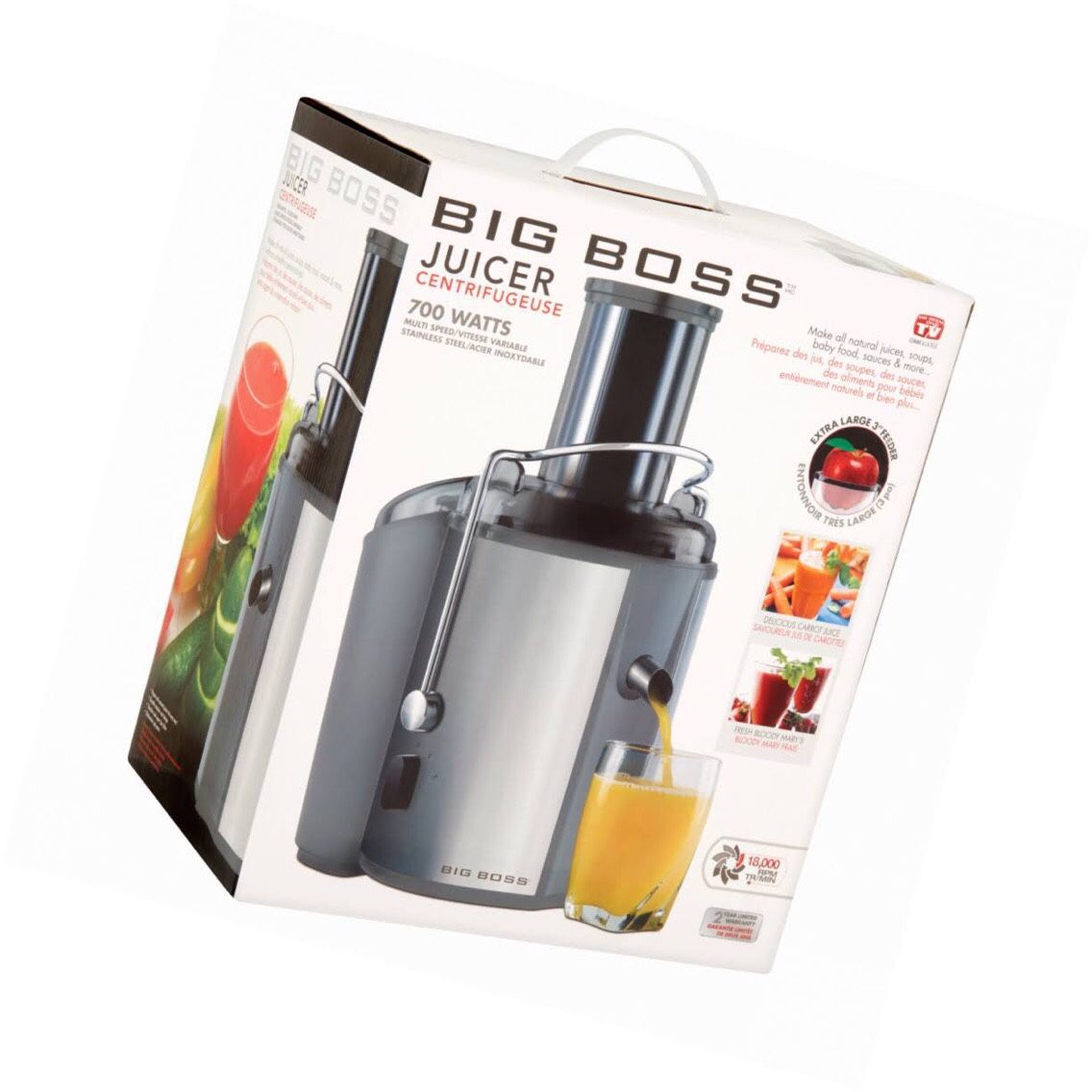 Big Boss 700Watt Juicer, 18,000 RPM Wide Mouth & Vegetable Juice