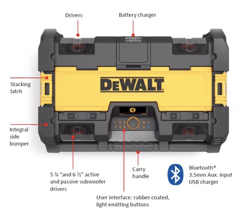 dewalt DWST08810 DEWALT ToughSystem Music + Charger