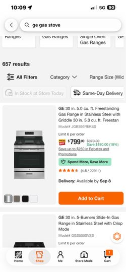 GE new stove 500