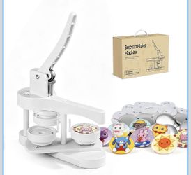 Button Maker Machine 58mm, Professional Badge Making Kit with 50 Parts