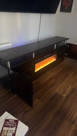 livingroom led fireplace with heat