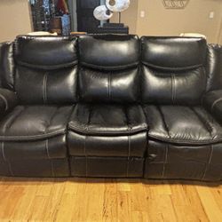 Leather Reclining Sofa 