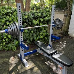Fitness Gear Olympic Bench And 300lb Weight Set