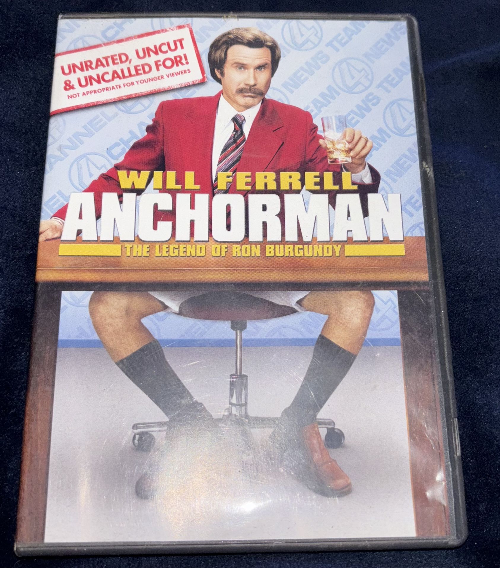 Anchorman On DVD (Unrated, Uncut, Uncalled For!) Will Ferrel Comedy Classic
