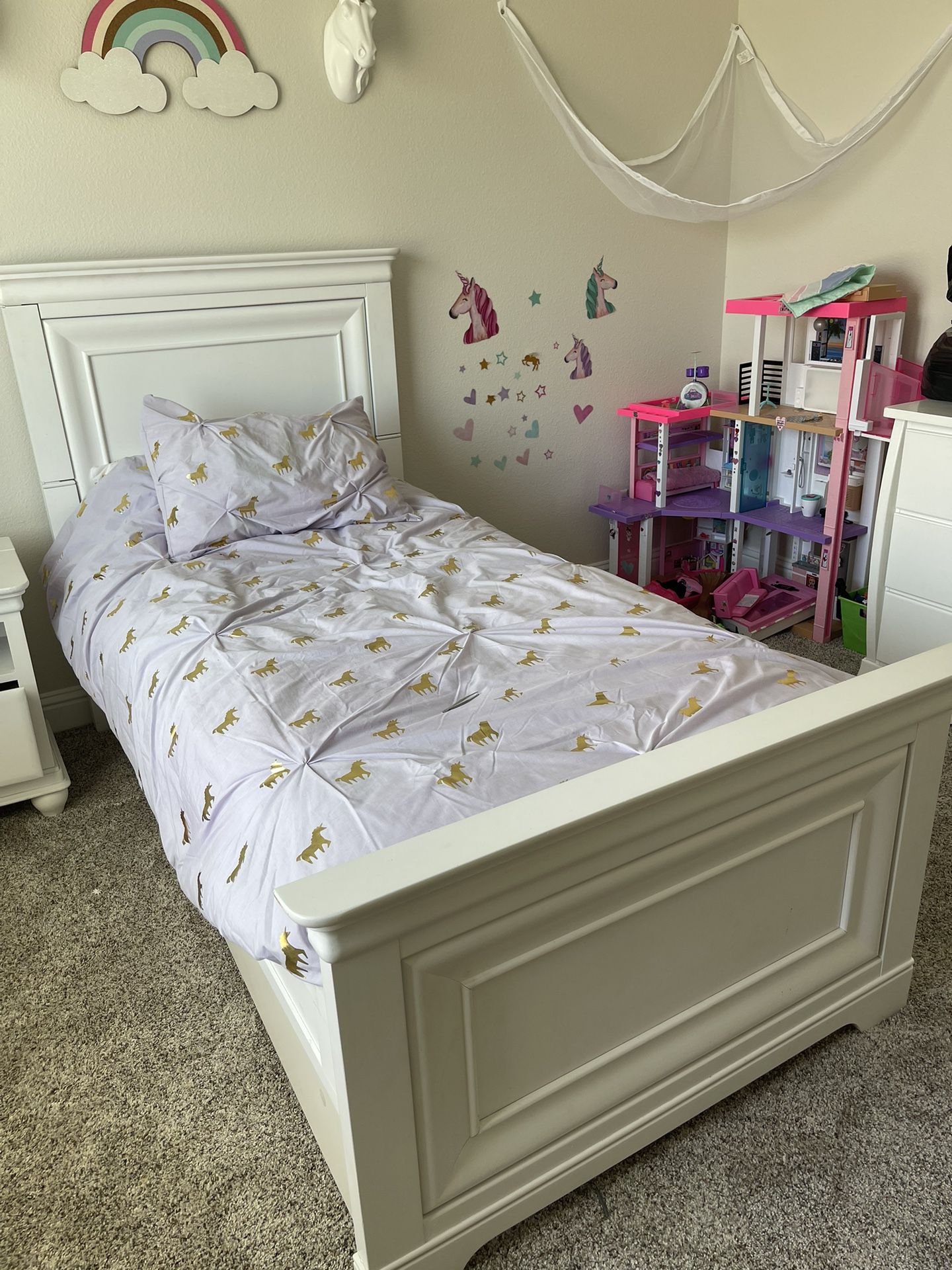 Twin Trundle Bed With Matching Night Stand