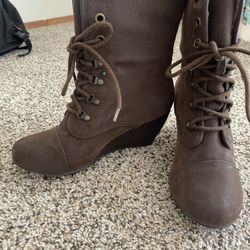 Brown Wedge Boots