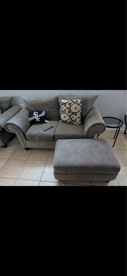 Gray love seat