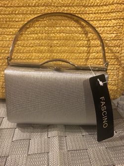 Silver Fabric Evening Purse