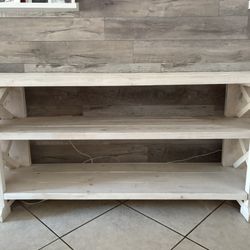 Rustic Solid Wood Console Table – Whitewashed