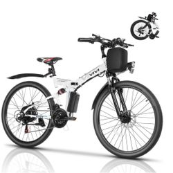 VIVI Electric Bike Foldable Full Suspension Electric Mountain Bike