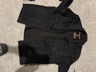 Men’s rock revival black Jean jacket size xl