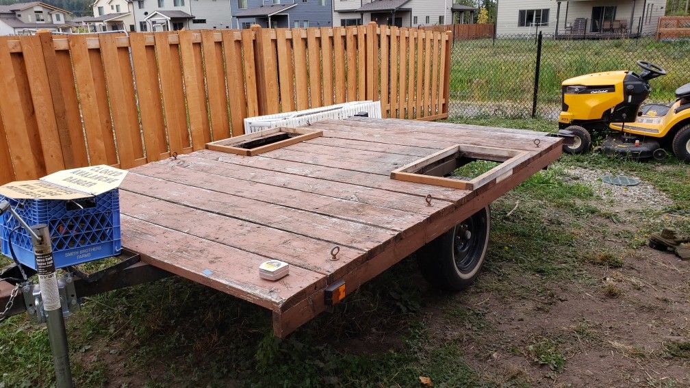 1970s Santa Fe camper converted utility trailer.