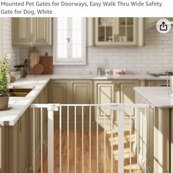 Cumbor 29.7-46" Baby Gate for Stairs, Mom's Choice Awards Winner-Auto Close Dog Gate for the House, Easy Install Pressure Mounted Pet Gates for Doorwa