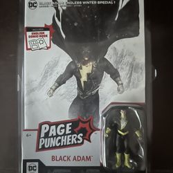 DC Set of 2 Page Punchers of  Blue Beetle  and Black Adam comic book  with figure