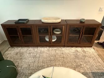 Modern walnut 3-piece console