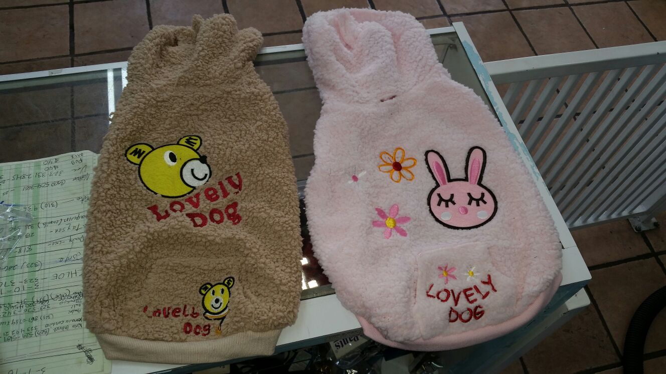 Plush doggie coats