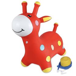 Musical Giraffe Bounce Horse Hopper Inflatable Jumping Horse with Pump