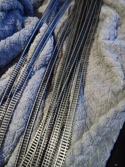 N scale model train track.