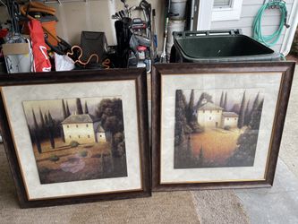 2 Large Tuscany Prints - Tuscany Evening 1 & 2 - James Wiens 37”