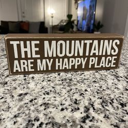 Mountains Wooden Decor Sign