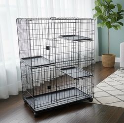 Large 3-Tier Cat Cage Playpen with Easy to Clean Removable Tray 36x23x50in