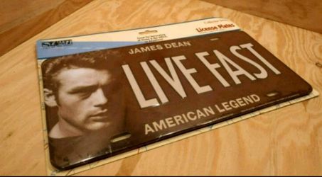 James Dean Live Fast License plate New