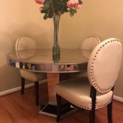 42" Round Mirrored dining table