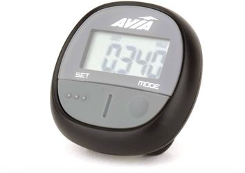 Avia Clip-On Step & Distance Pedometer 1-Button Reset Black/Gray