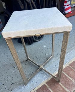 Granite & steel end table